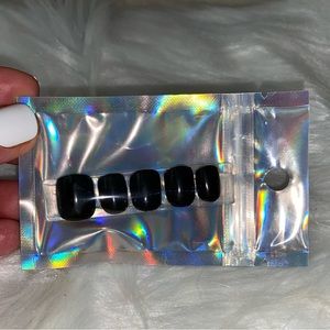 10pcs Extra Short Square Little Black Dress Press on Nails